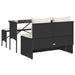 Set mobilier de grădină cu perne, 3 piese, negru, poliratan - WALTI WALTI