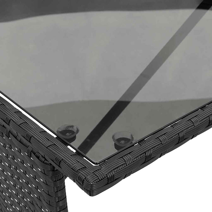 Set mobilier de grădină cu perne, 3 piese, negru, poliratan - WALTI WALTI