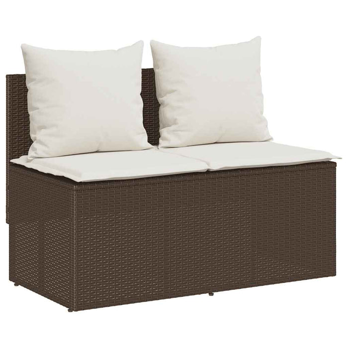 Set mobilier de grădină cu perne, 3 piese, maro, poliratan - WALTI WALTI