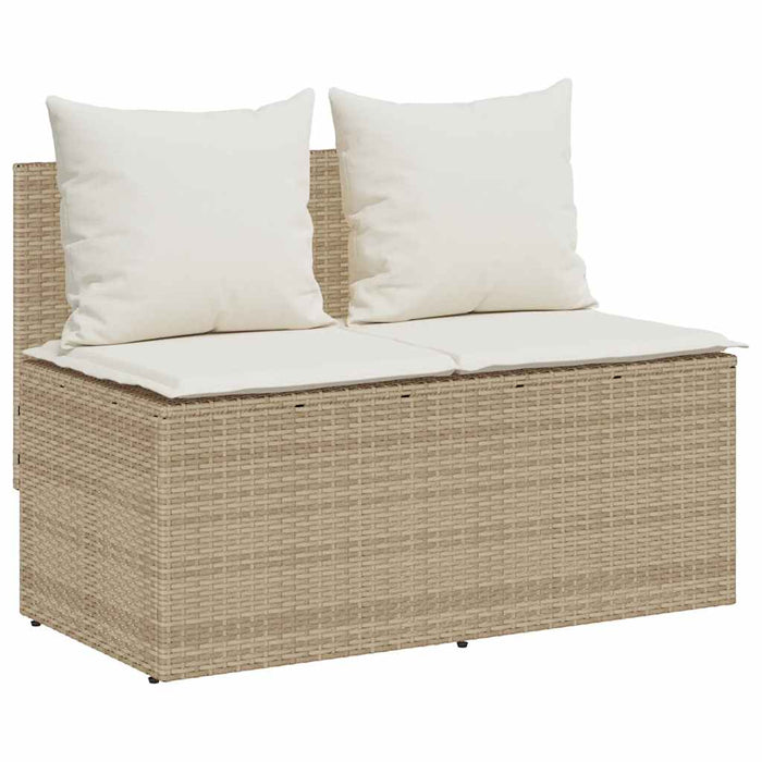 Set mobilier de grădină cu perne, 3 piese, bej, poliratan - WALTI WALTI