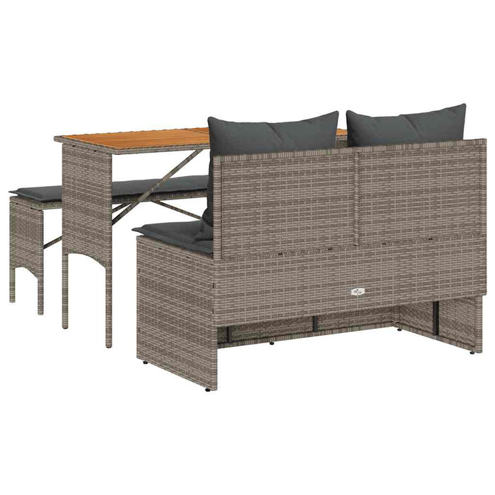 Set de grădină cu 3 piese și perne, poliratan gri - WALTI WALTI