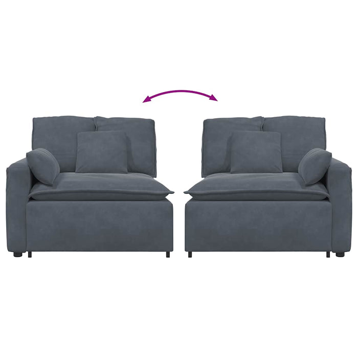 Modul modular capăt pentru cotieră canapea cu perne gri închis - WALTI WALTI