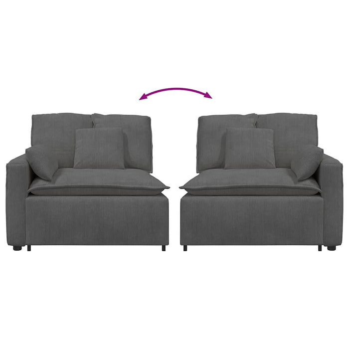 Modul modular capăt pentru cotieră canapea cu perne gri închis - WALTI WALTI