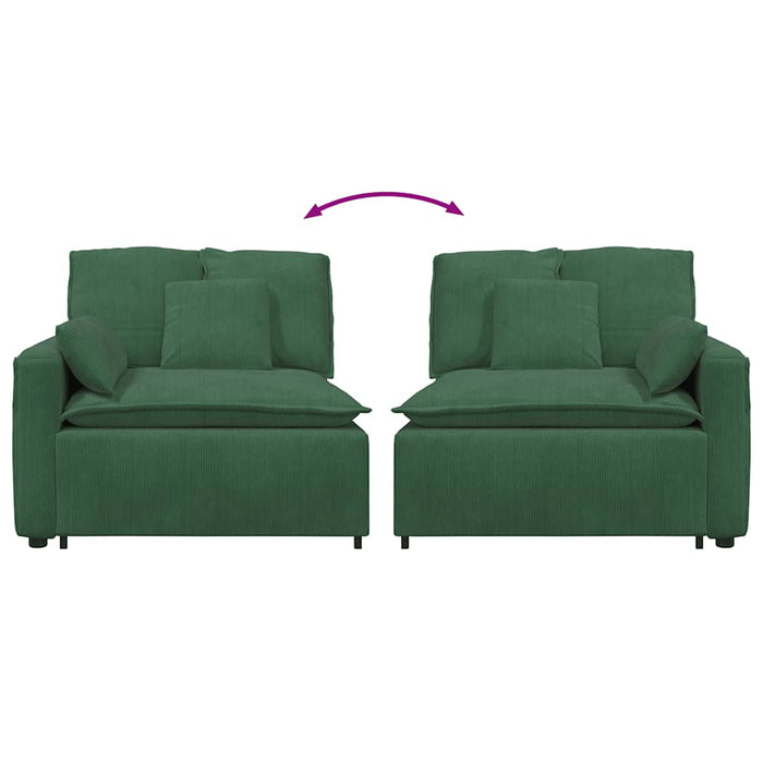 Modul modular de capăt pentru cotieră canapea cu perne verde închis 100 cm - WALTI WALTI