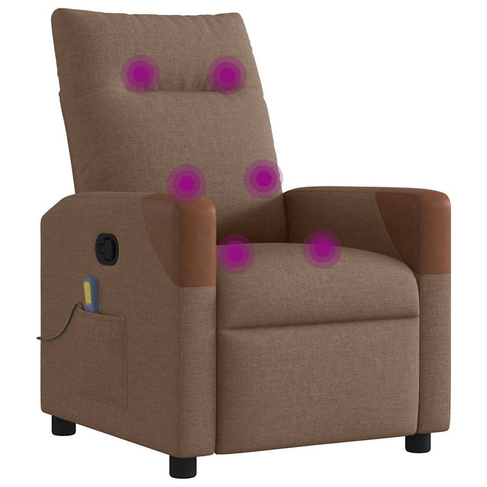 Fotoliu de masaj rabatabil, maro, material textil - WALTI WALTI
