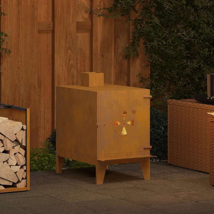 Sobă de camping 35x50x60 cm Oțel Corten WALTI