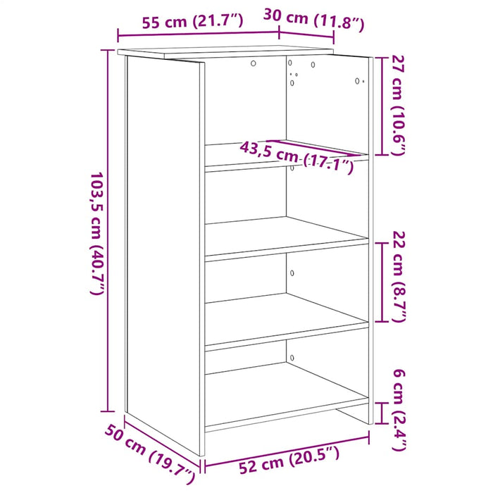 Birou de recepție, alb, 55x50x103,5 cm, lemn stratificat WALTI