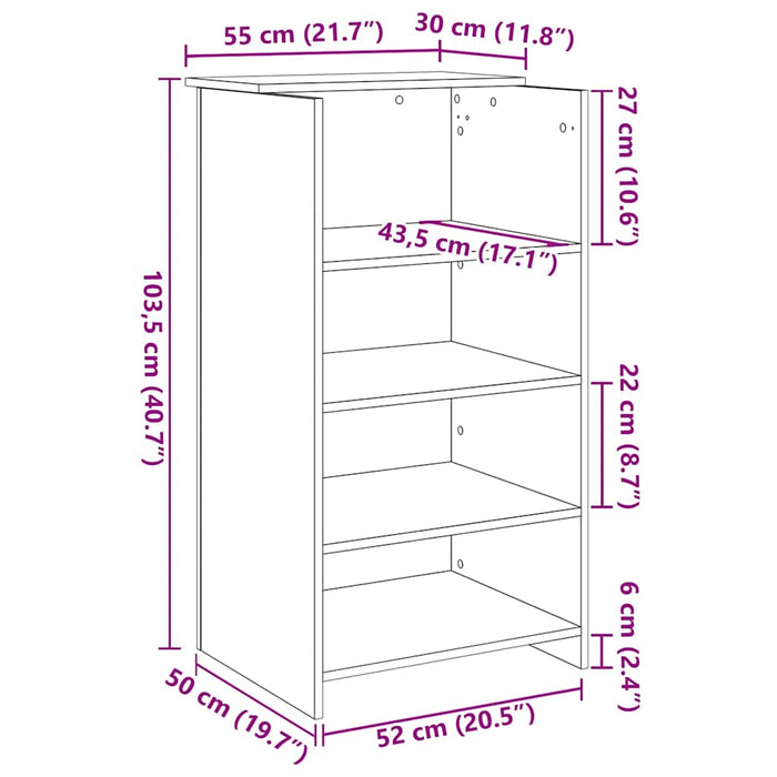 Birou de recepție Gri Sonoma 55x50x103,5 cm Lemn prelucrat - WALTI WALTI