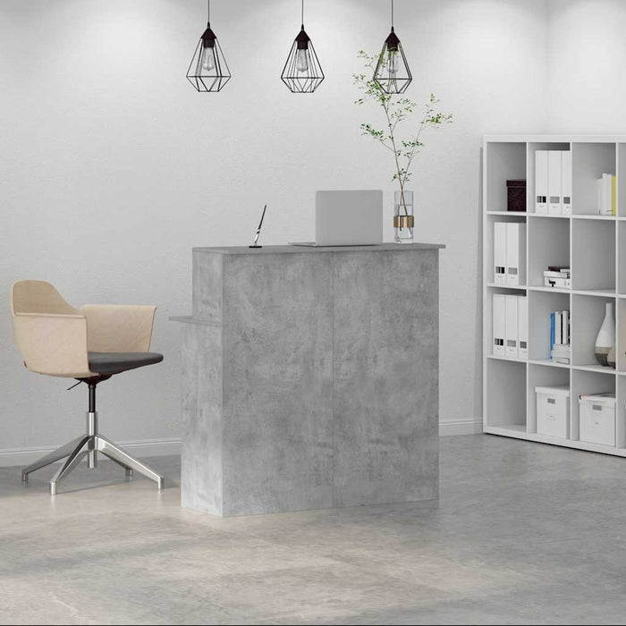 Birou de recepție Gri beton 100x50x103,5 cm Lemn prelucrat - WALTI WALTI