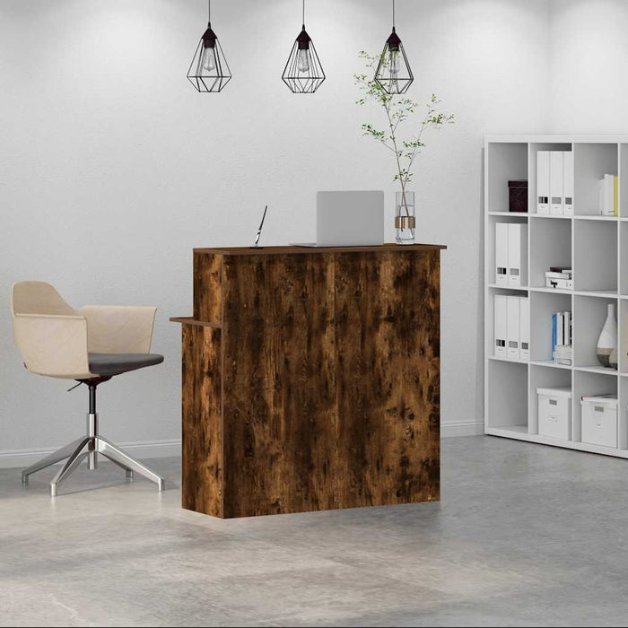 Birou de recepție stejar afumat 100x50x103,5 cm lemn prelucrat - WALTI WALTI