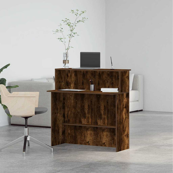 Birou de recepție stejar afumat 100x50x103,5 cm lemn prelucrat - WALTI WALTI