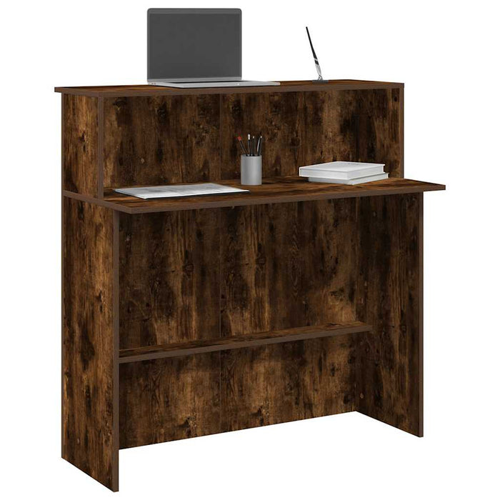 Birou de recepție stejar afumat 100x50x103,5 cm lemn prelucrat - WALTI WALTI