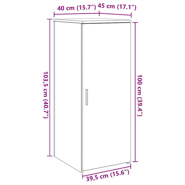 Dulap de depozitare stejar sonoma 40x45x103,5 cm lemn prelucrat - WALTI WALTI