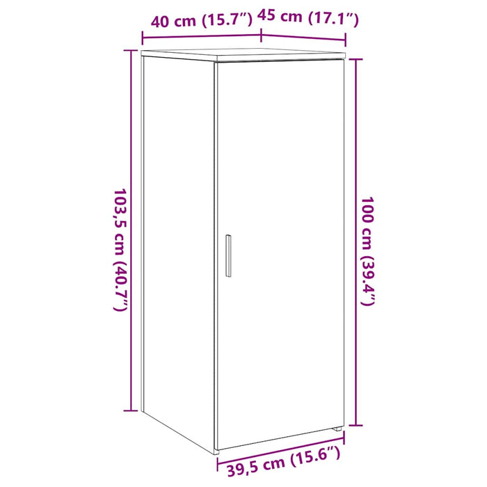 Dulap de depozitare sonoma gri 40x45x103,5 cm lemn prelucrat WALTI