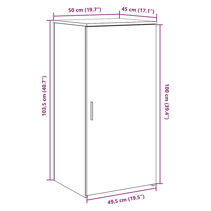 Dulap de depozitare lemn vechi 50x45x103,5 cm lemn prelucrat WALTI