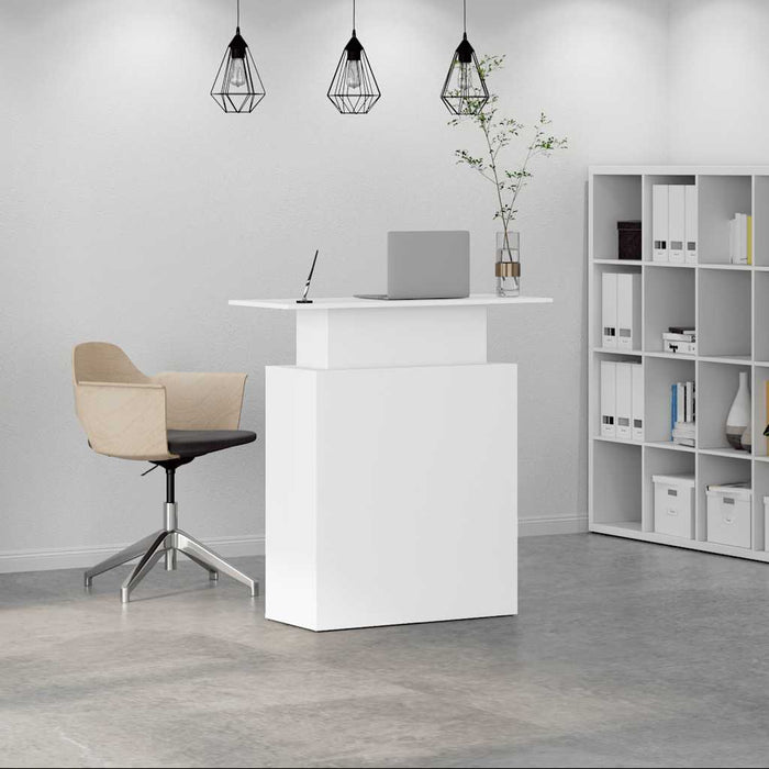 Birou de recepție alb 100x40x104 cm din lemn prelucrat - WALTI WALTI