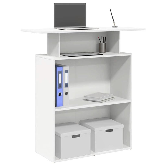 Birou de recepție alb 100x40x104 cm din lemn prelucrat - WALTI WALTI