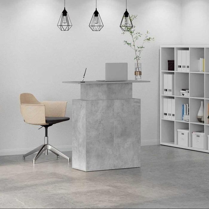 Birou de recepție Gri beton 100x40x104 cm Lemn prelucrat - WALTI WALTI