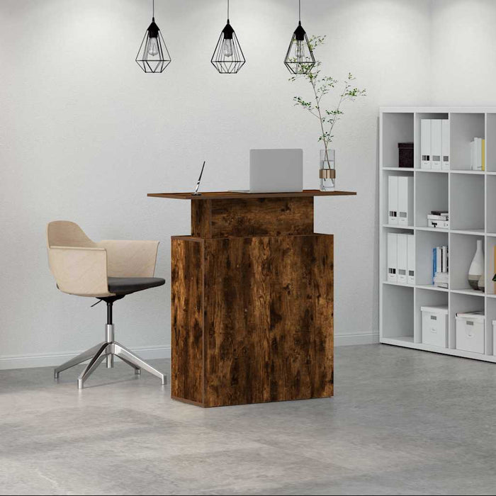 Birou de recepție stejar afumat 100x40x104 cm lemn prelucrat - WALTI WALTI