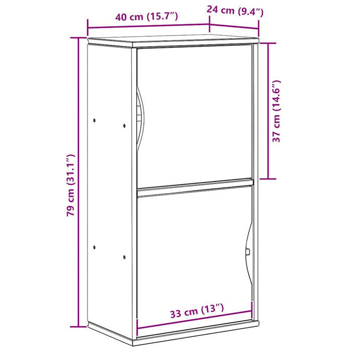 Dulap lateral „ODDA” 40x24x79 cm din lemn masiv de pin WALTI