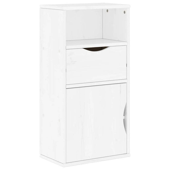 Dulap lateral cu sertar „ODDA” alb 40x24x79cm lemn masiv de pin WALTI