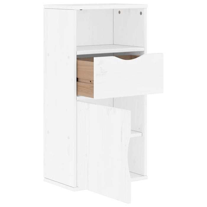 Dulap lateral cu sertar „ODDA” alb 40x24x79cm lemn masiv de pin WALTI