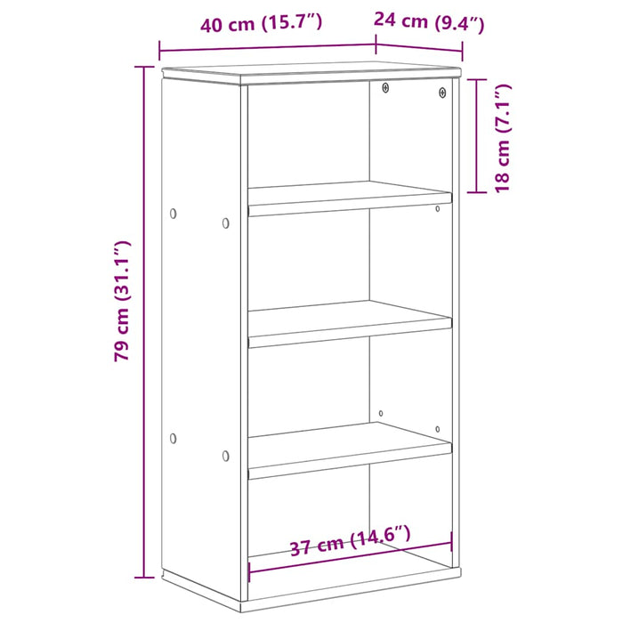 Dulap lateral „ODDA” 40x24x79 cm din lemn masiv de pin WALTI