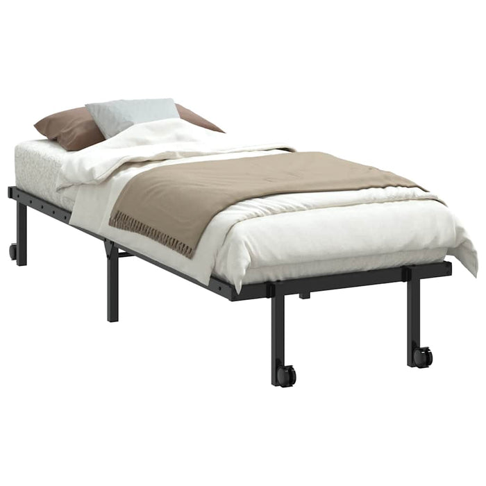 Cadru de pat fără saltea Pliabil Negru 75x190 cm Oțel - WALTI WALTI