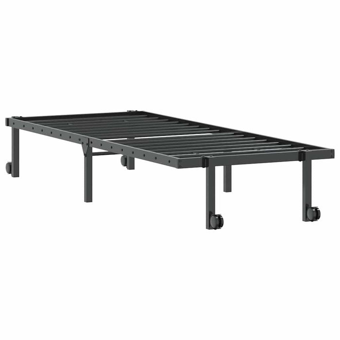 Cadru de pat fără saltea Pliabil Negru 75x190 cm Oțel - WALTI WALTI