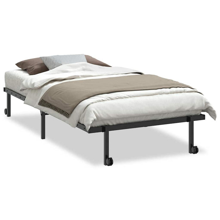Cadru de pat fără saltea pliabil negru 107x203 cm oțel - WALTI WALTI