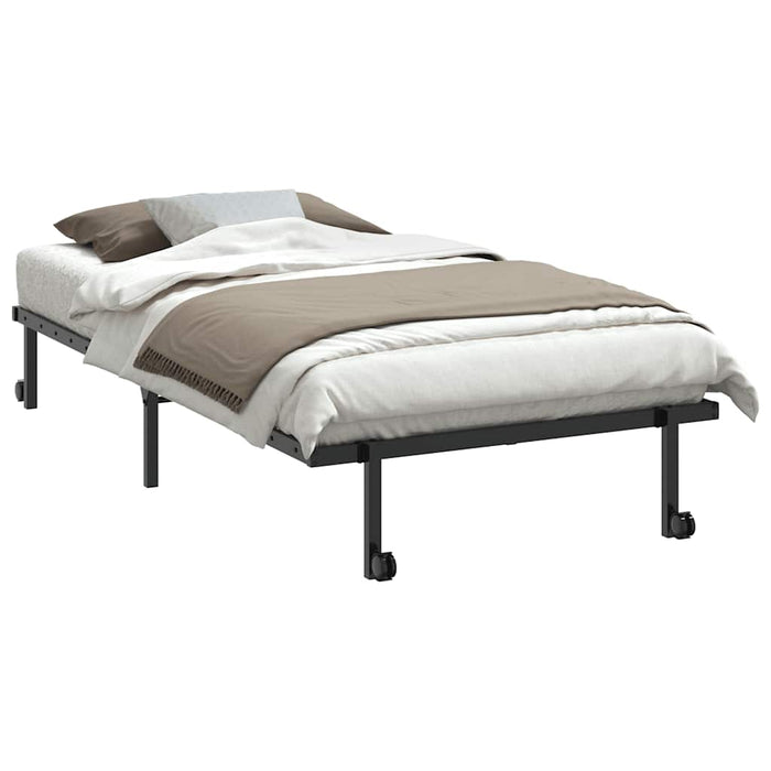 Cadru de pat fără saltea pliabil negru 107x203 cm oțel - WALTI WALTI