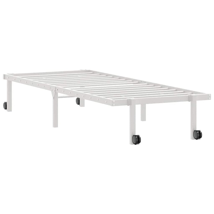 Cadru de pat fără saltea pliabil alb 75x190 cm oțel WALTI