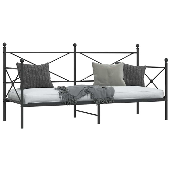 Pat de zi fără saltea Negru 75x190 cm Oțel - WALTI WALTI