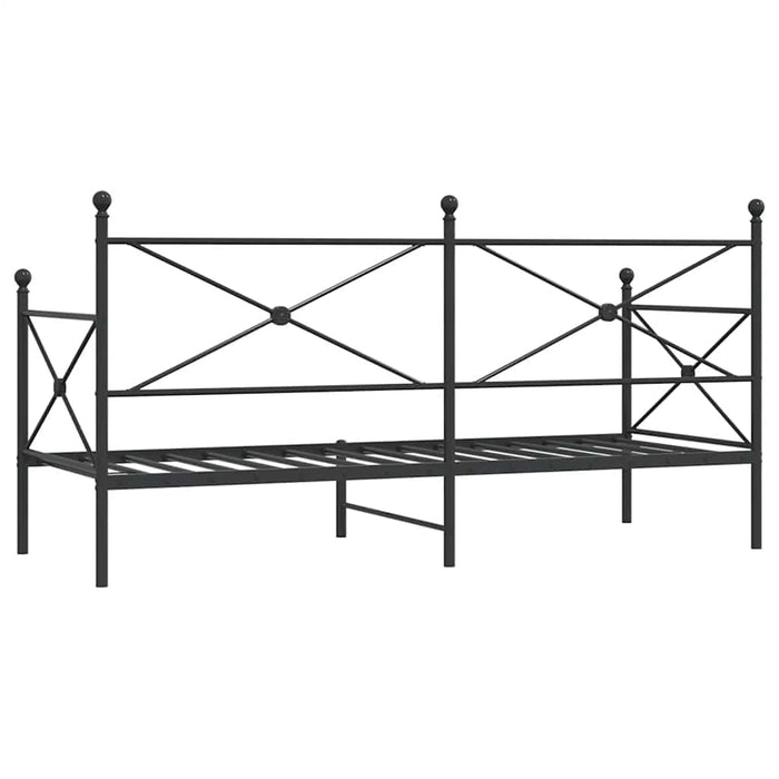 Pat de zi fără saltea Negru 75x190 cm Oțel - WALTI WALTI