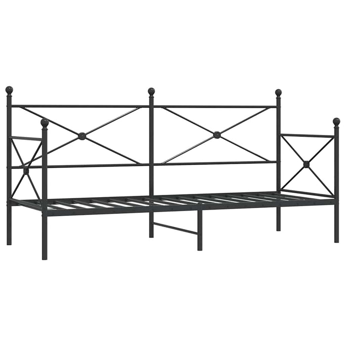 Pat de zi fără saltea Negru 80x200 cm Oțel - WALTI WALTI