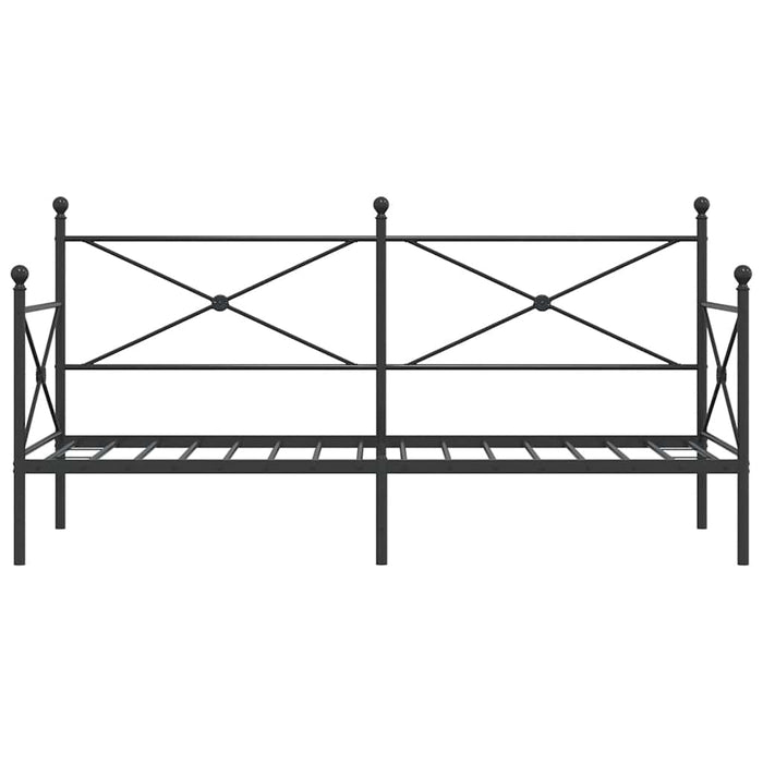Pat de zi fără saltea Negru 80x200 cm Oțel - WALTI WALTI