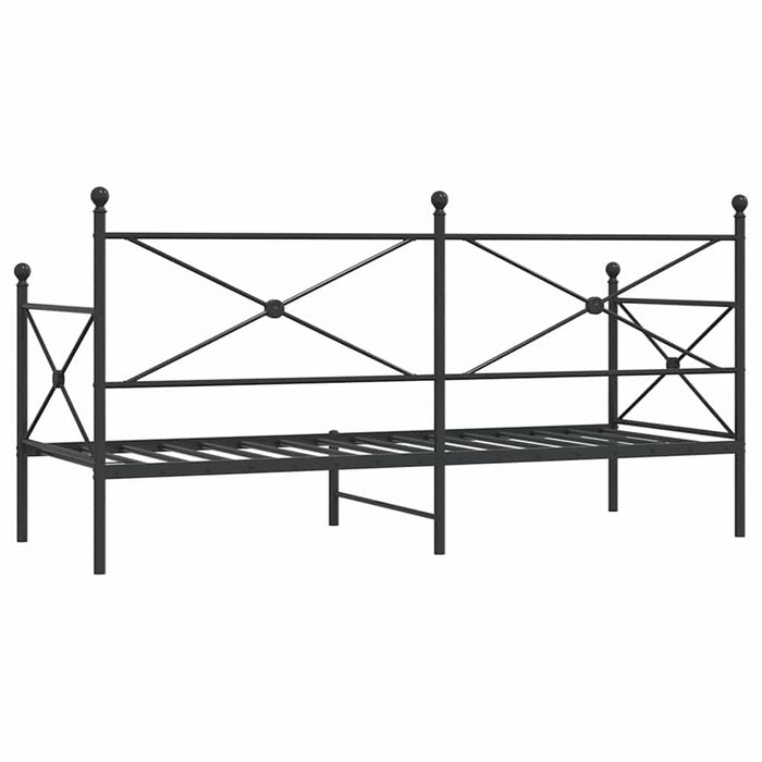 Pat de zi fără saltea Negru 80x200 cm Oțel - WALTI WALTI