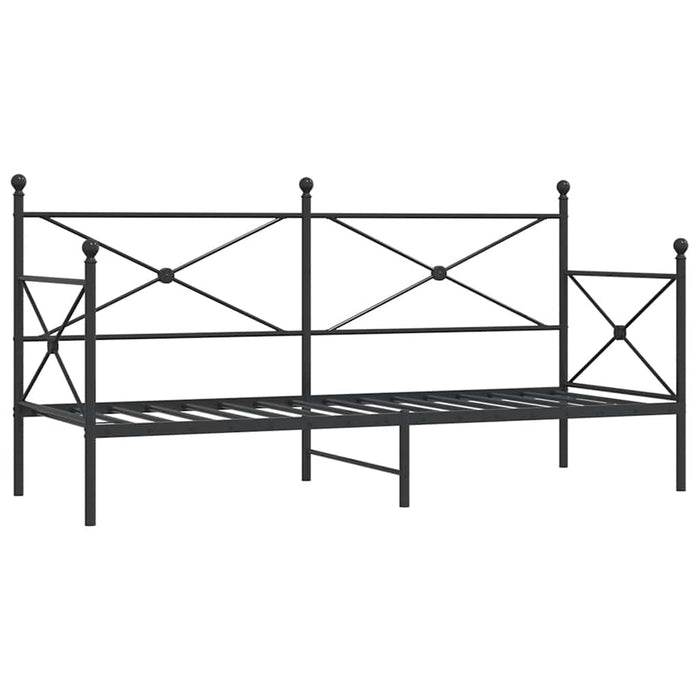 Pat de zi fără saltea Negru 90x200 cm Oțel - WALTI WALTI