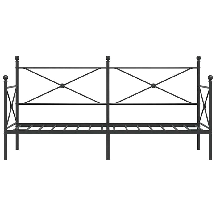 Pat de zi fără saltea Negru 90x200 cm Oțel - WALTI WALTI
