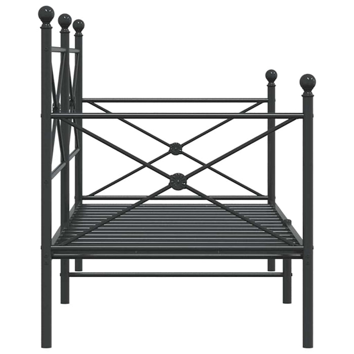 Pat de zi fără saltea Negru 90x200 cm Oțel - WALTI WALTI