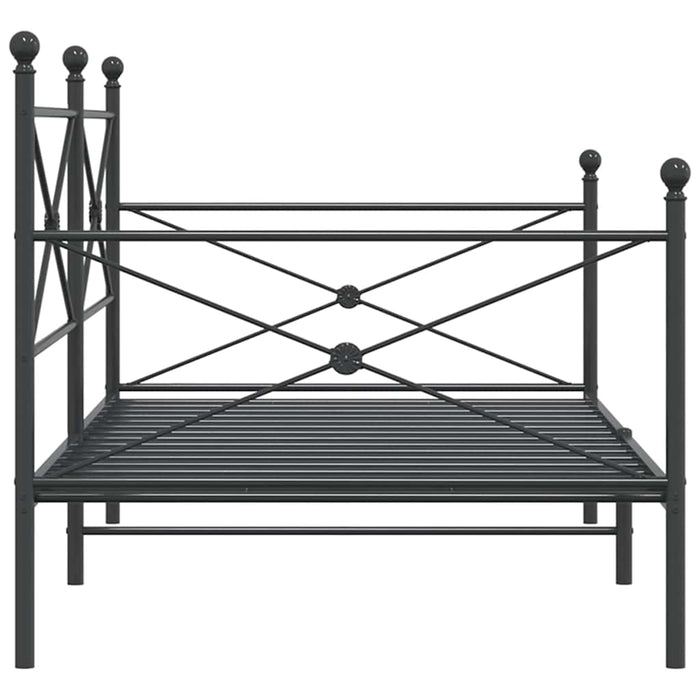Pat de zi fără saltea Negru 100x190 cm Oțel - WALTI WALTI