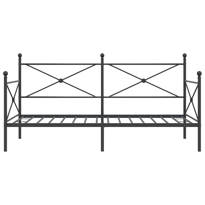 Pat de zi fără saltea Negru 100x200 cm Oțel - WALTI WALTI