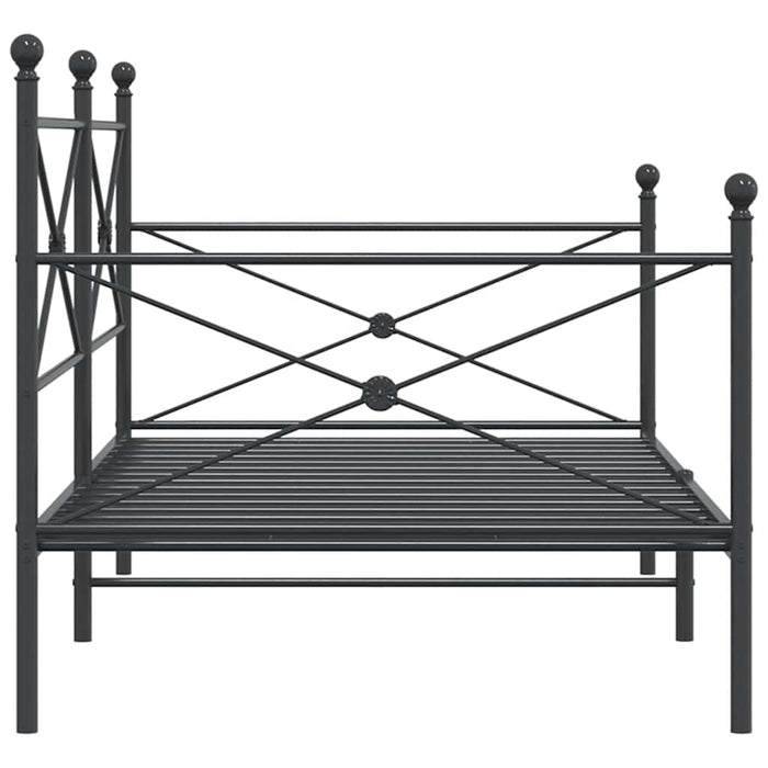 Pat de zi fără saltea Negru 107x203 cm Oțel - WALTI WALTI