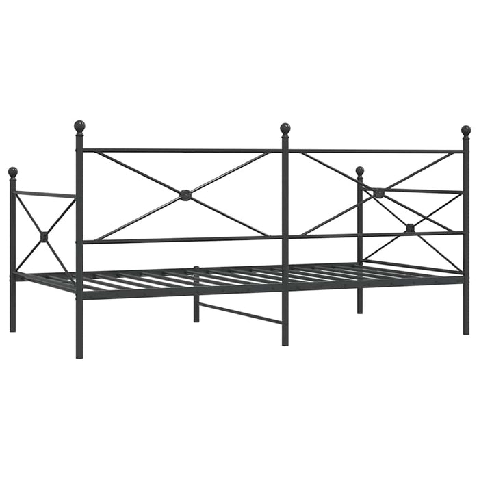 Pat de zi fără saltea Negru 107x203 cm Oțel - WALTI WALTI