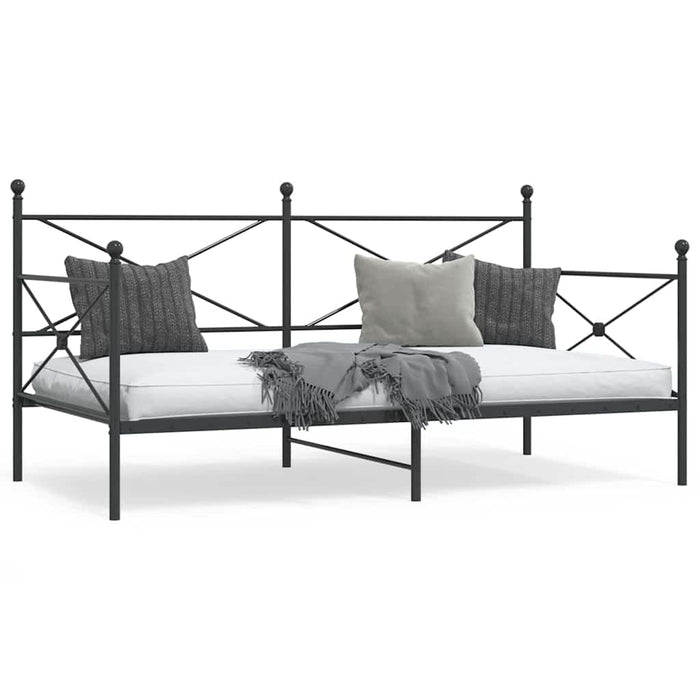 Pat de zi fără saltea Negru 107x203 cm Oțel - WALTI WALTI