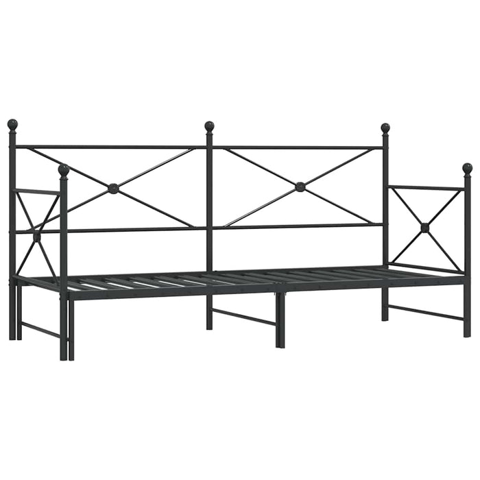 Pat de zi cu șaia fără saltea Negru 75x190 cm Oțel - WALTI WALTI