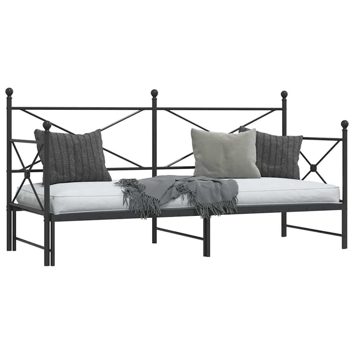 Pat de zi cu șaia fără saltea Negru 75x190 cm Oțel - WALTI WALTI