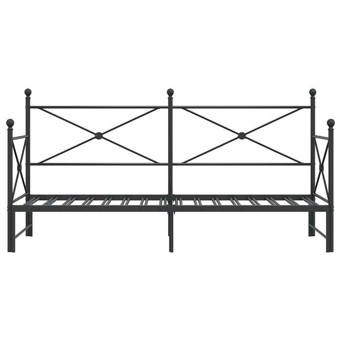 Pat de zi cu șaia fără saltea Negru 75x190 cm Oțel - WALTI WALTI