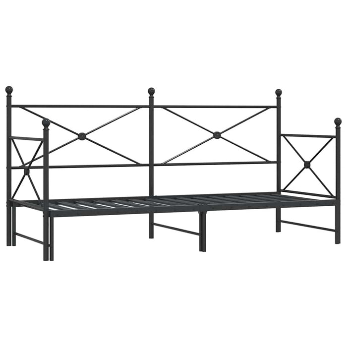 Pat de zi cu șutul fără saltea Negru 90x190 cm Oțel - WALTI WALTI