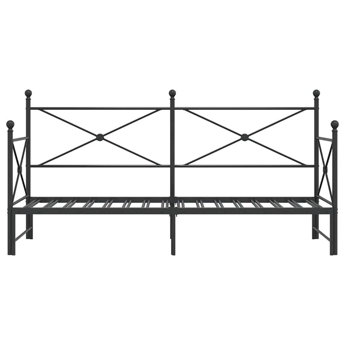 Pat de zi cu șutul fără saltea Negru 90x190 cm Oțel - WALTI WALTI